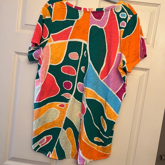 NWT! Christian Siriano Women’s 100% Linen Colorful Size 1xl Bright Hilow Blouse - Picture 12 of 14